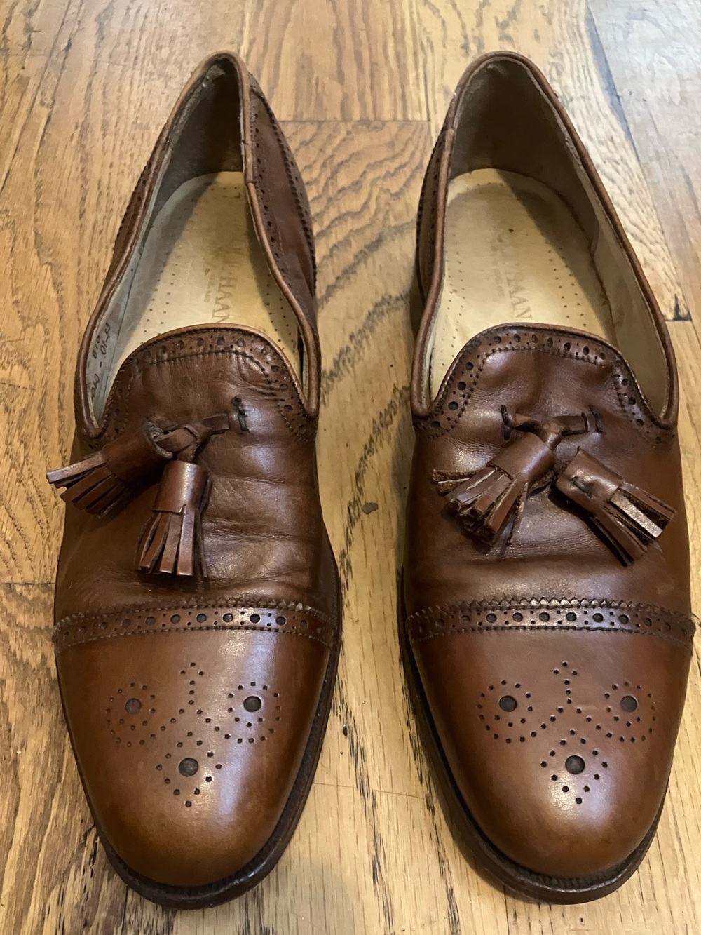 Vintage Cole Haan Brogues Tasseled Men's 9.5 C Style 873 Bench Made 1983 Brown